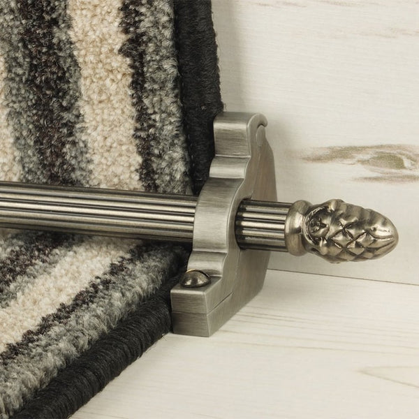 Country Pewter Finish Sherwood Reeded Stair Rod