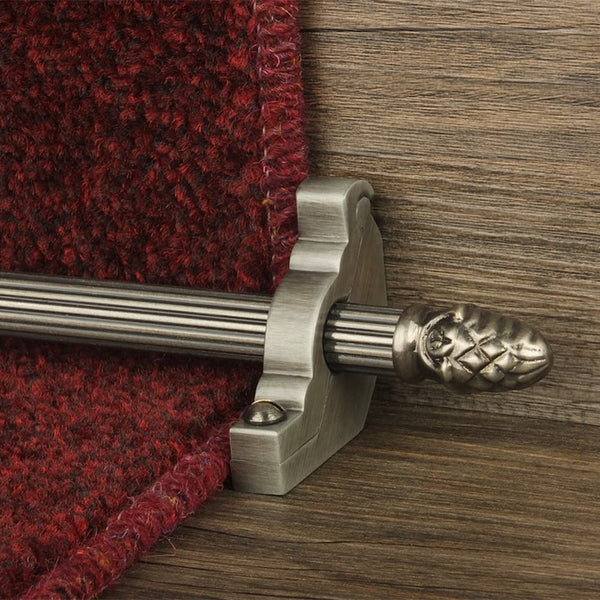 Country Pewter Finish Sherwood Reeded Stair Rod