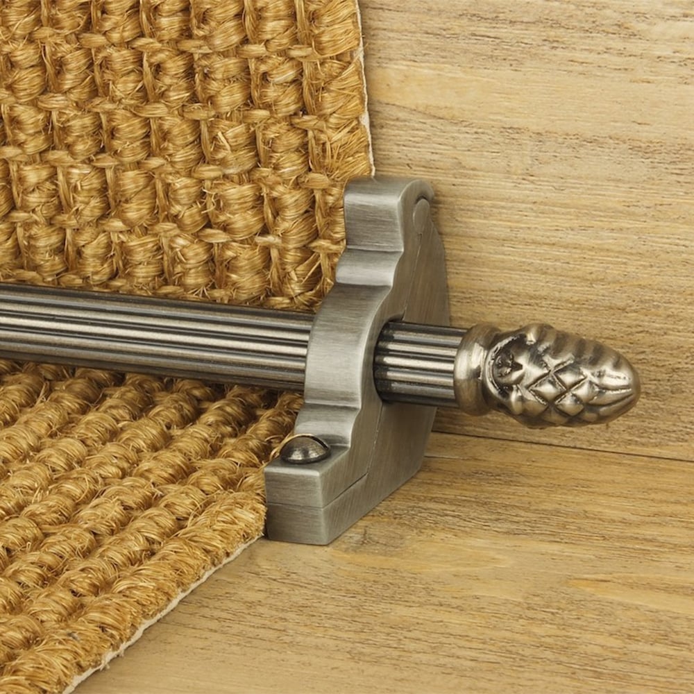 Country Pewter Finish Sherwood Reeded Stair Rod