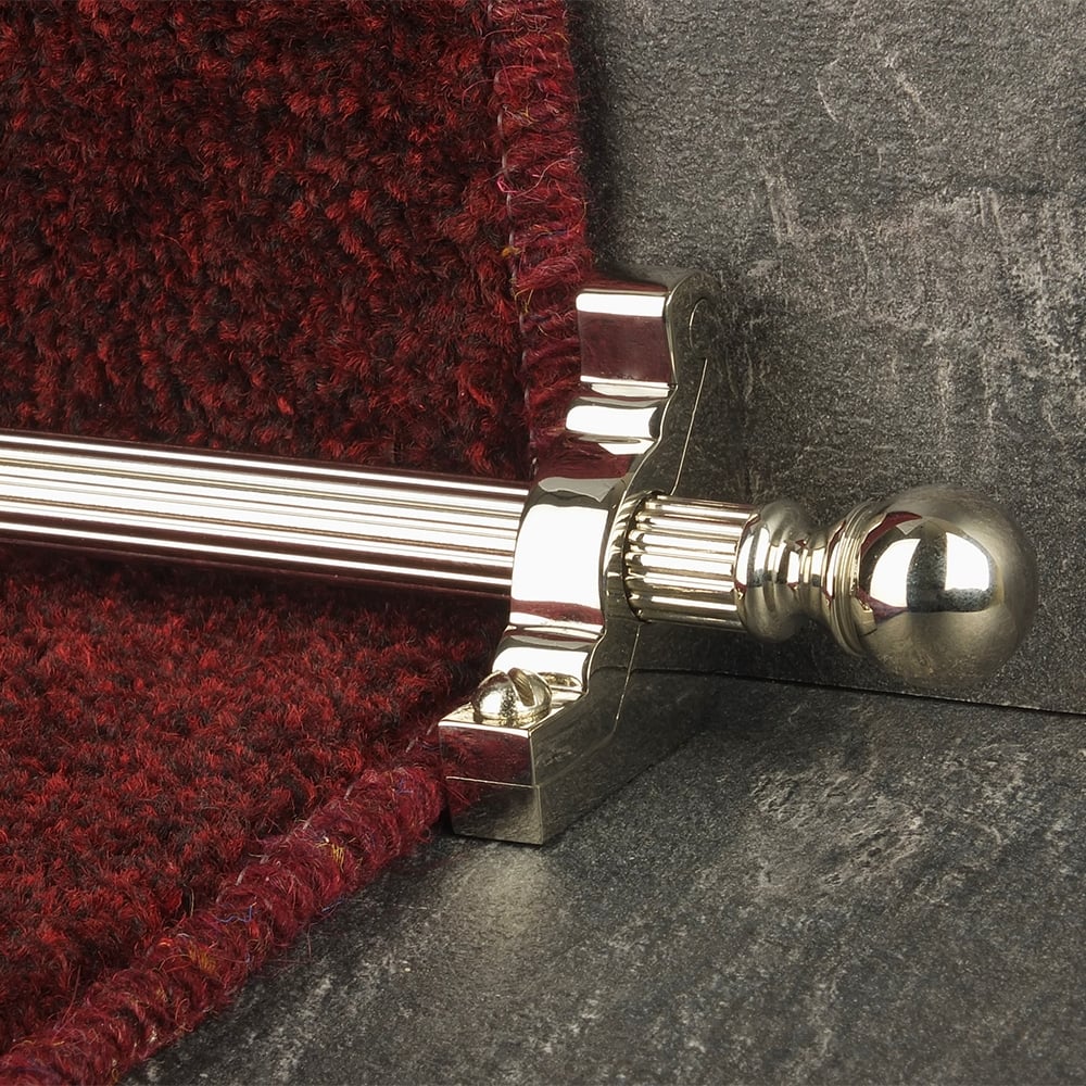 Country Polished Nickel Finish Balladeer Reeded Stair Rod