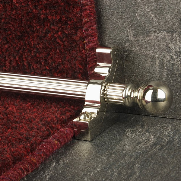 Country Polished Nickel Finish Balladeer Reeded Stair Rod