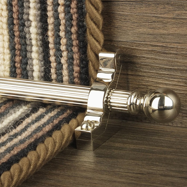 Country Polished Nickel Finish Balladeer Reeded Stair Rod