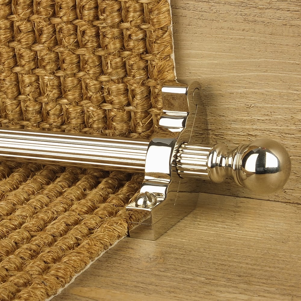 Country Polished Nickel Finish Balladeer Reeded Stair Rod
