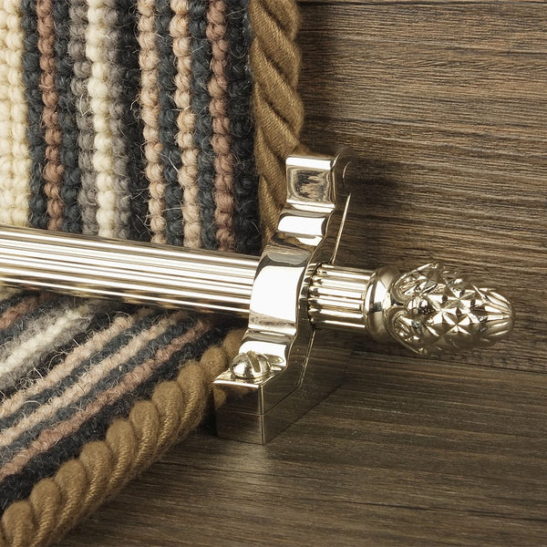Country Polished Nickel Finish Sherwood Reeded Tringles D'Escalier