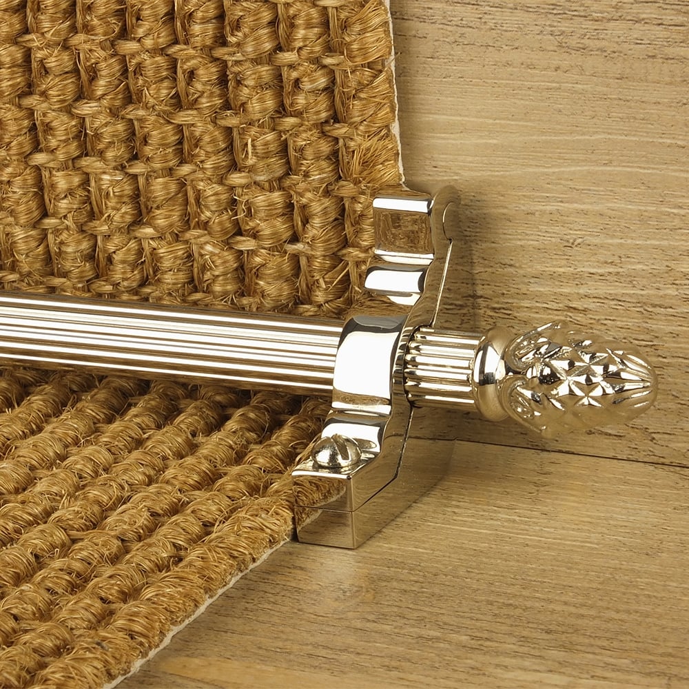 Country Polished Nickel Finish Sherwood Reeded Tringles D'Escalier