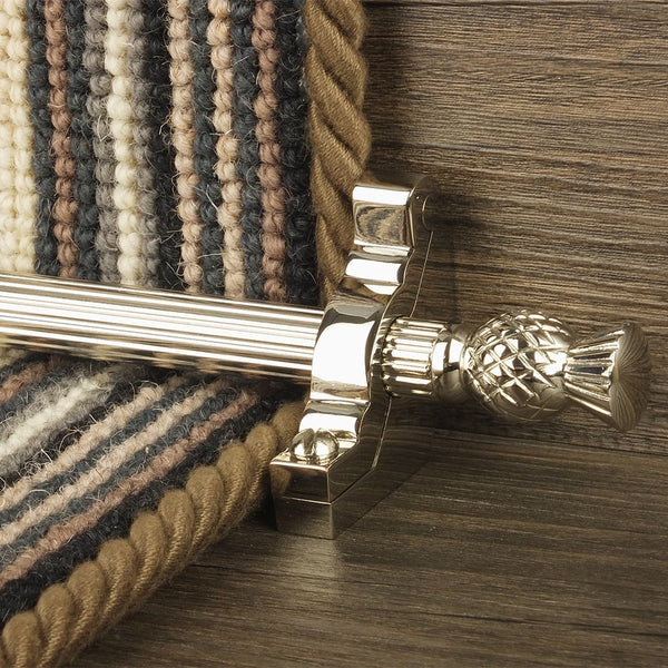 Country Polished Nickel Arran Reeded Stair Rod