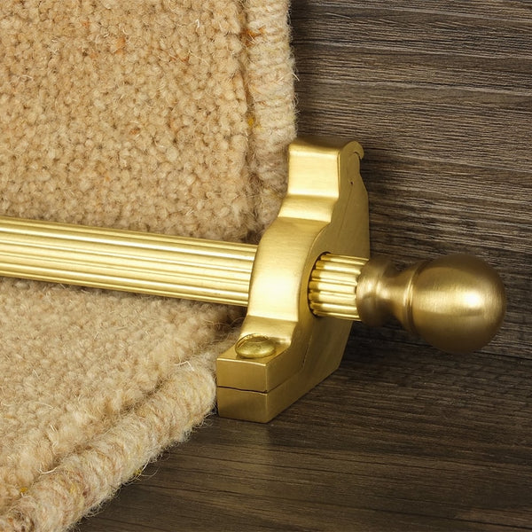 Country Satin Brass Finish Balladeer Reeded Stair Rod