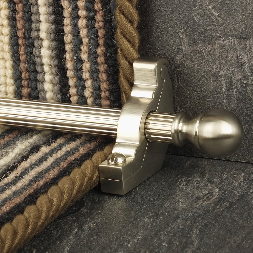 Country Satin Nickel Finish Balladeer Reeded Tringles D'Escalier