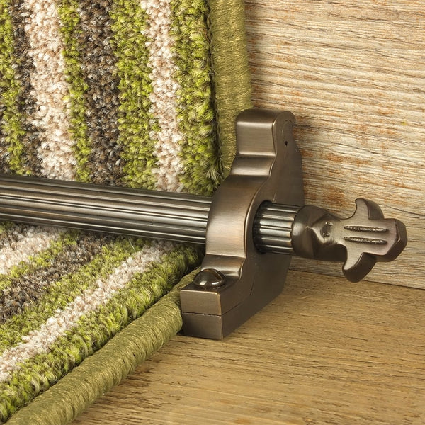 Country Bronze Finish Bordeaux Reeded Stair Rod