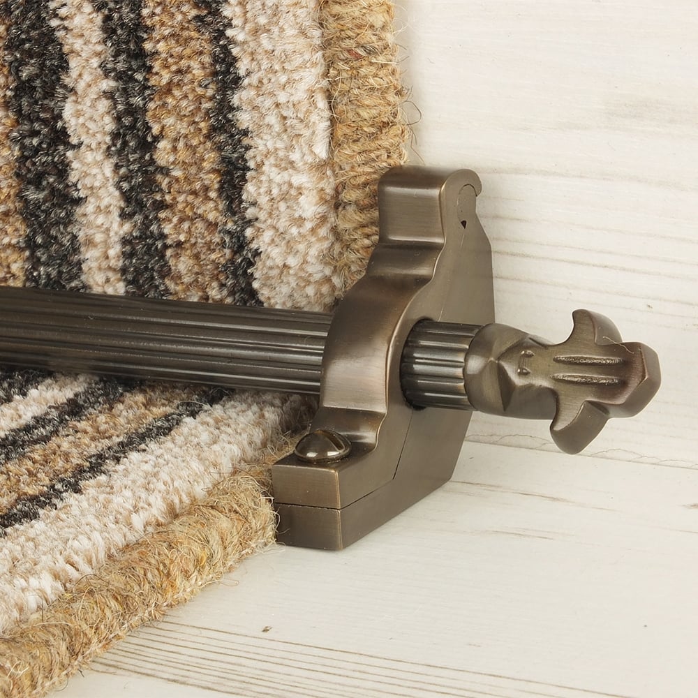 Country Bronze Finish Bordeaux Reeded Stair Rod