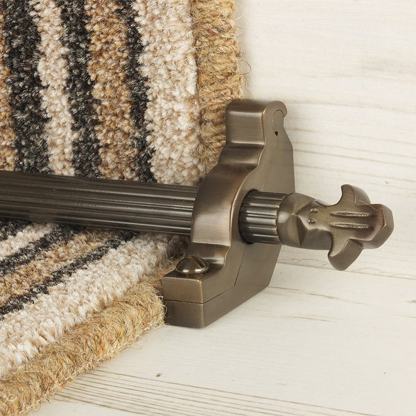 Country Bronze Finish Bordeaux Reeded Stair Rod