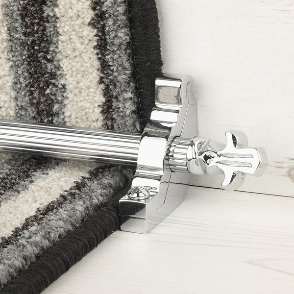 Country Chrom Finish Bordeaux Reeded Treppenstangen