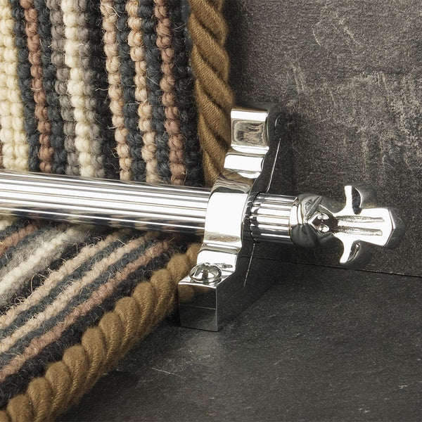 Country Chrom Finish Bordeaux Reeded Treppenstangen
