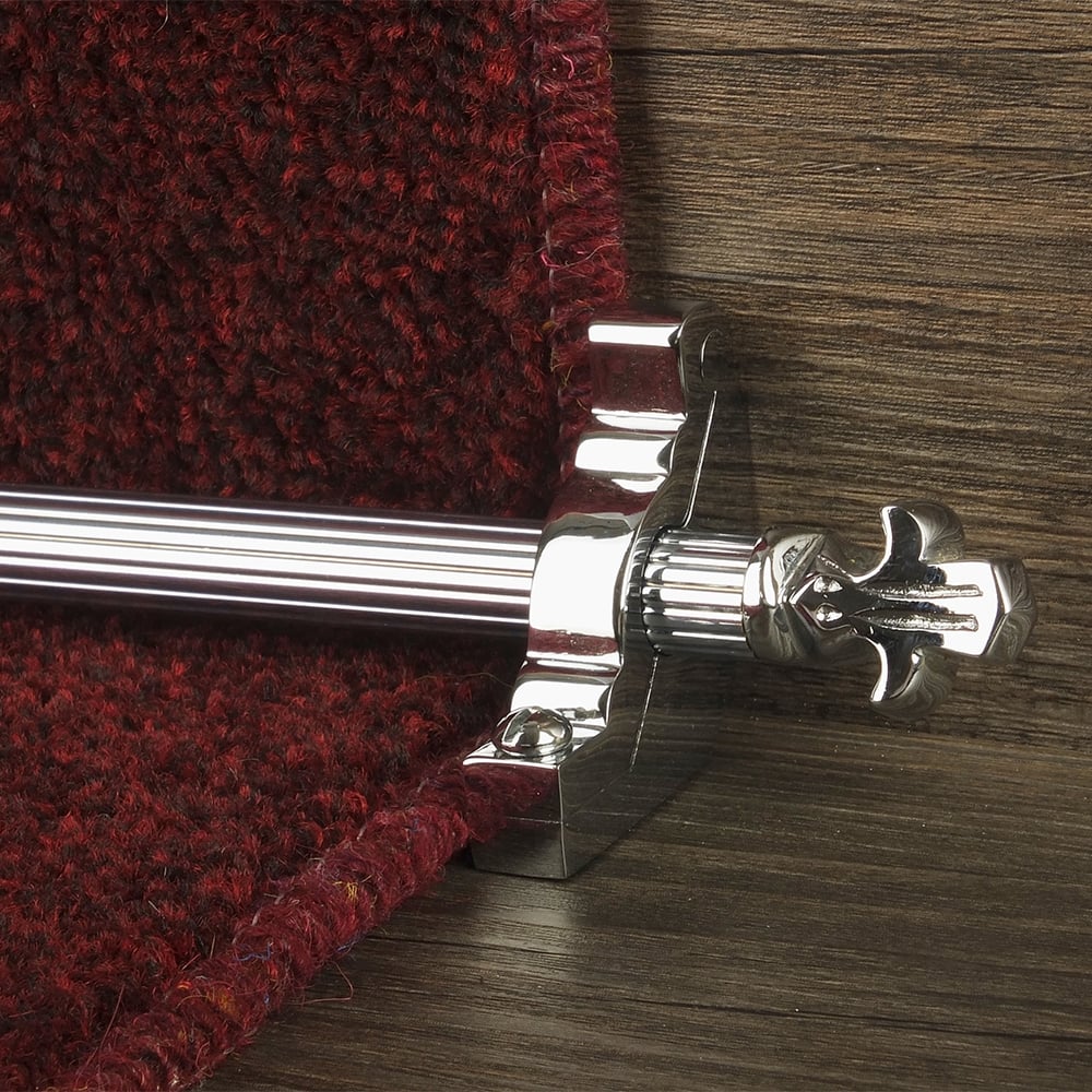 Country Chrom Finish Bordeaux Reeded Treppenstangen