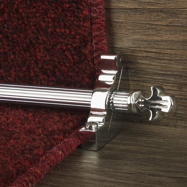 Country Chrom Finish Bordeaux Reeded Treppenstangen