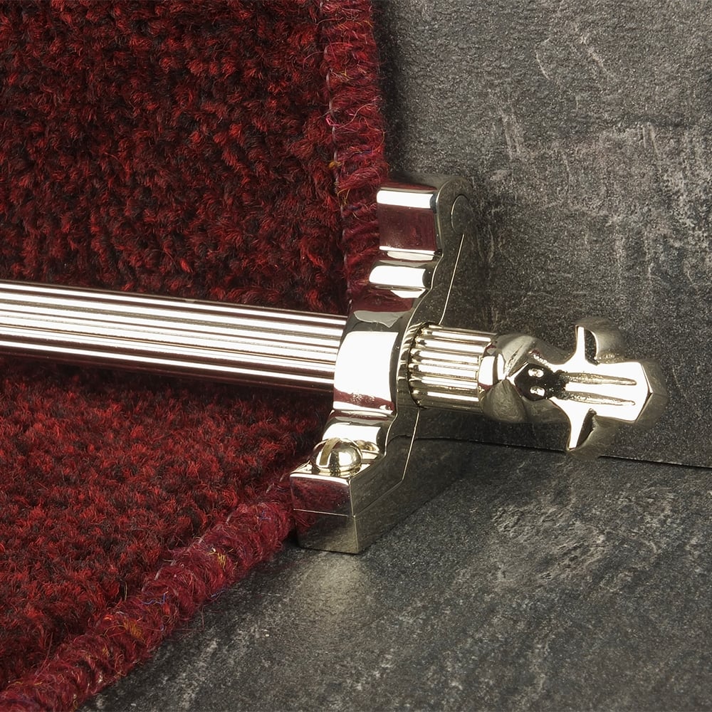 Country Polished Nickel Finish Bordeaux Reeded Tringles D'Escalier