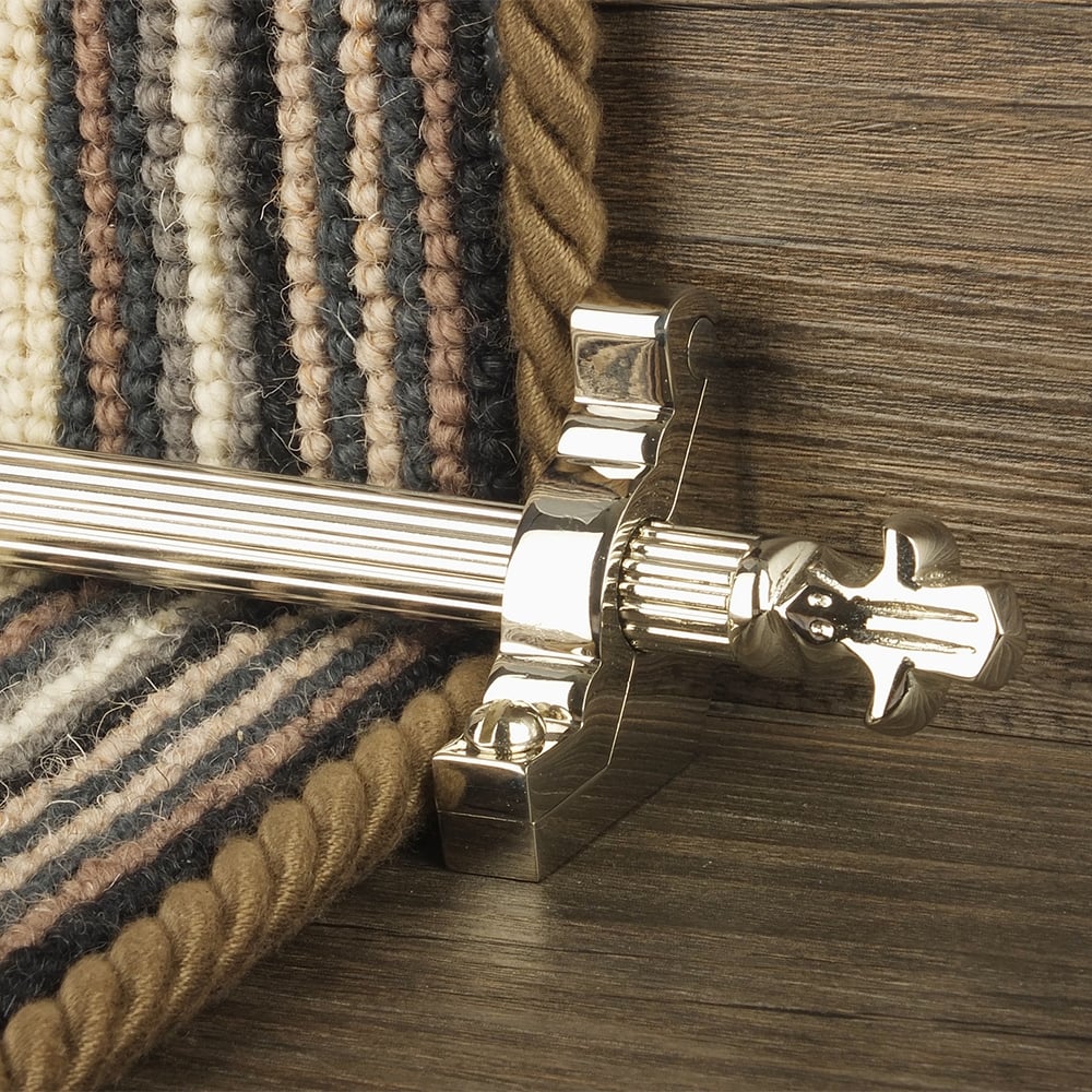 Country Polished Nickel Finish Bordeaux Reeded Tringles D'Escalier