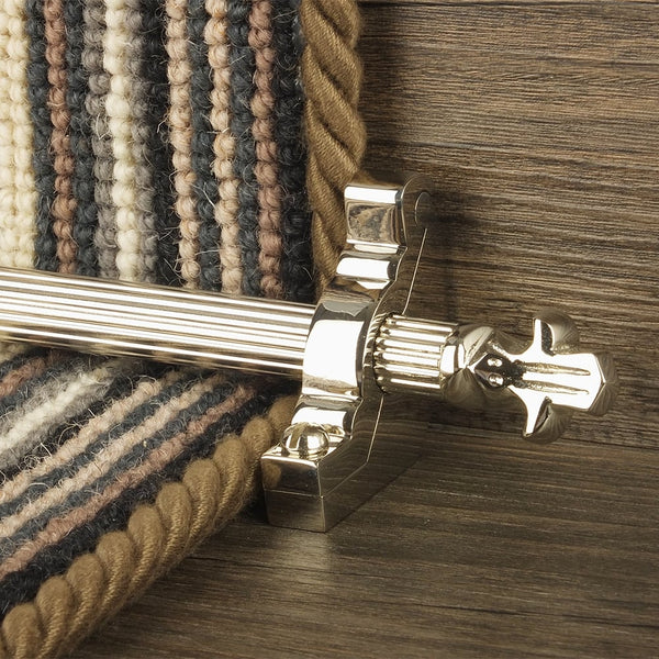 Country Polished Nickel Finish Bordeaux Reeded Tringles D'Escalier