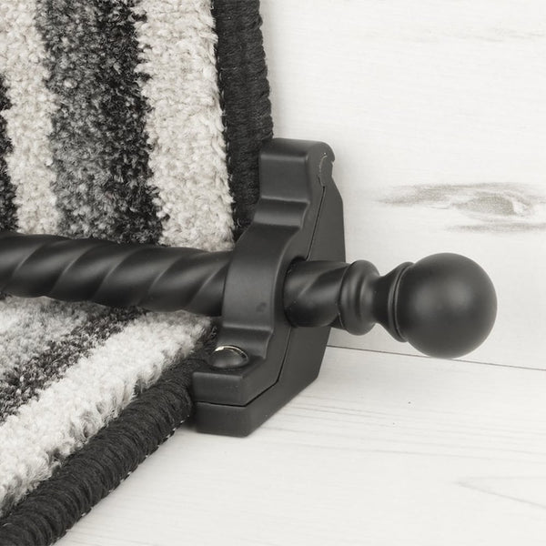 Country Black Balladeer Spiral Stair Rod