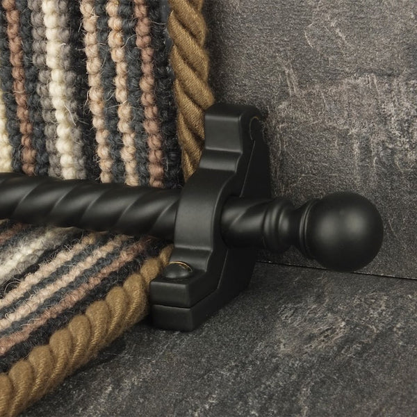 Country Black Balladeer Spiral Stair Rod
