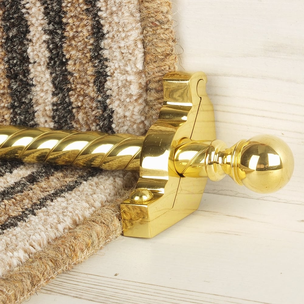 Country Brass Finish Balladeer Spiral Tringles D'Escalier