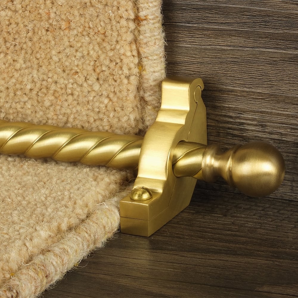 Country Satin Brass Finish Balladeer Spiral Tringles D'Escalier