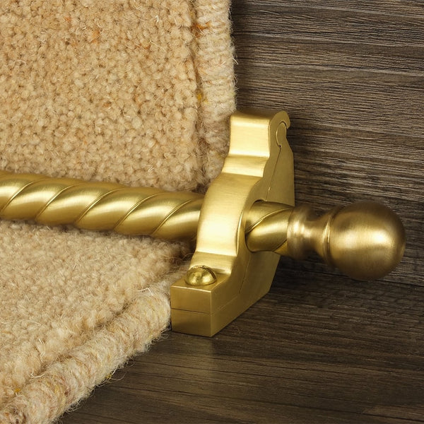 Country Satin Brass Finish Balladeer Spiral Tringles D'Escalier