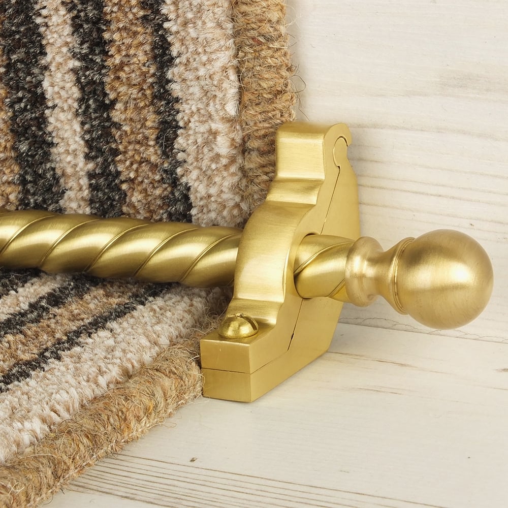 Country Satin Brass Finish Balladeer Spiral Tringles D'Escalier