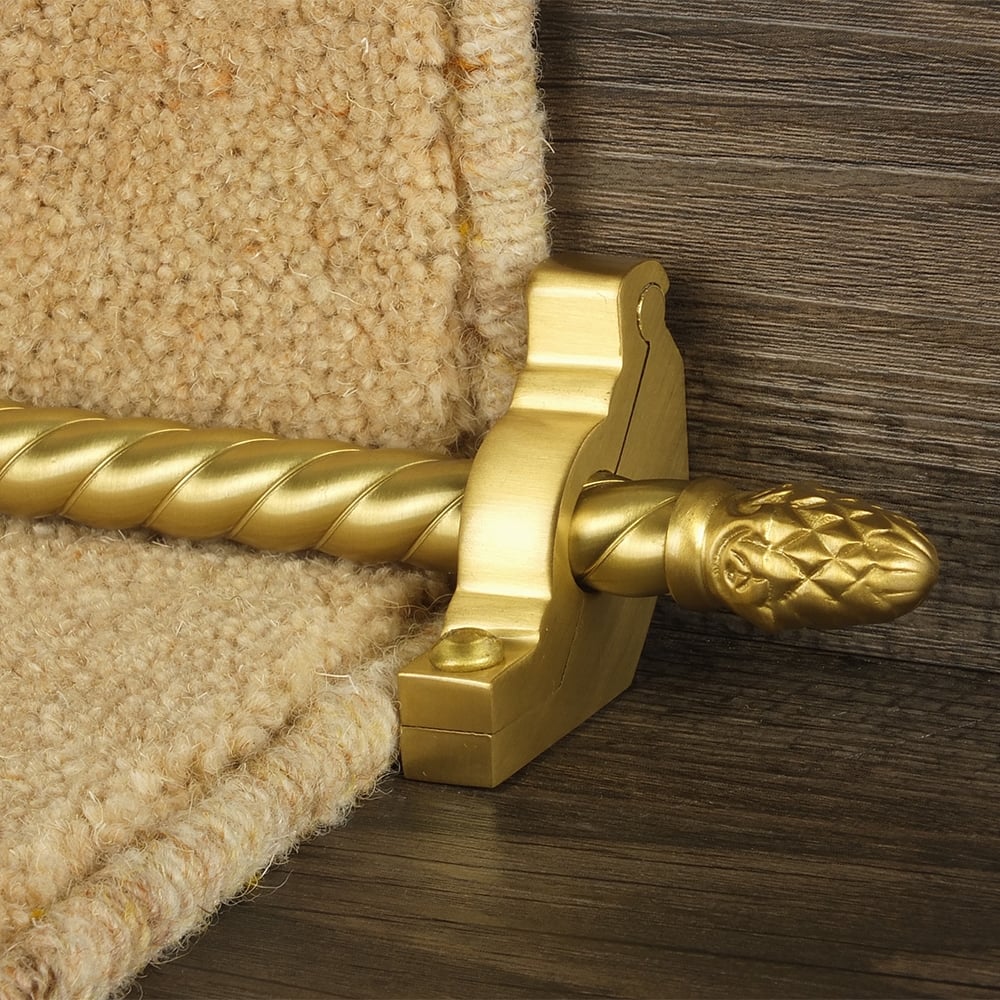 Country Satin Brass Finish Sherwood Spiral Stair Rod