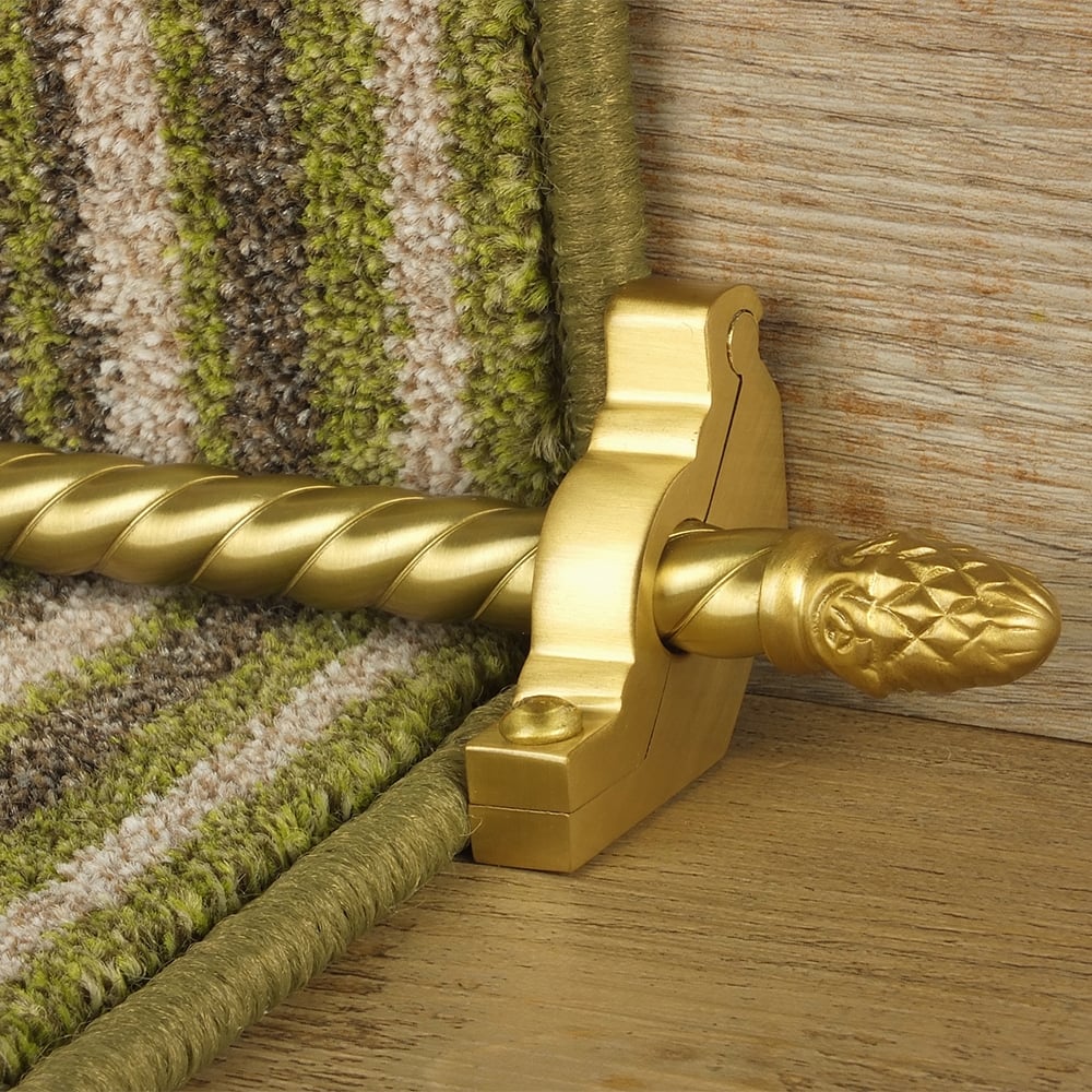 Country Satin Brass Finish Sherwood Spiral Stair Rod