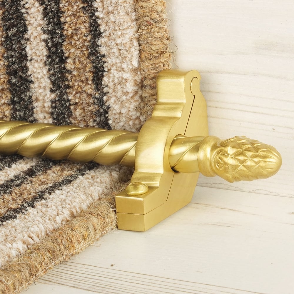 Country Satin Brass Finish Sherwood Spiral Stair Rod