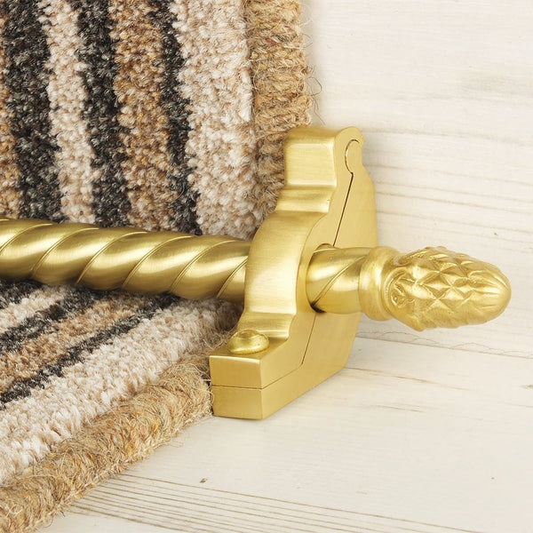 Country Satin Brass Finish Sherwood Spiral Stair Rod