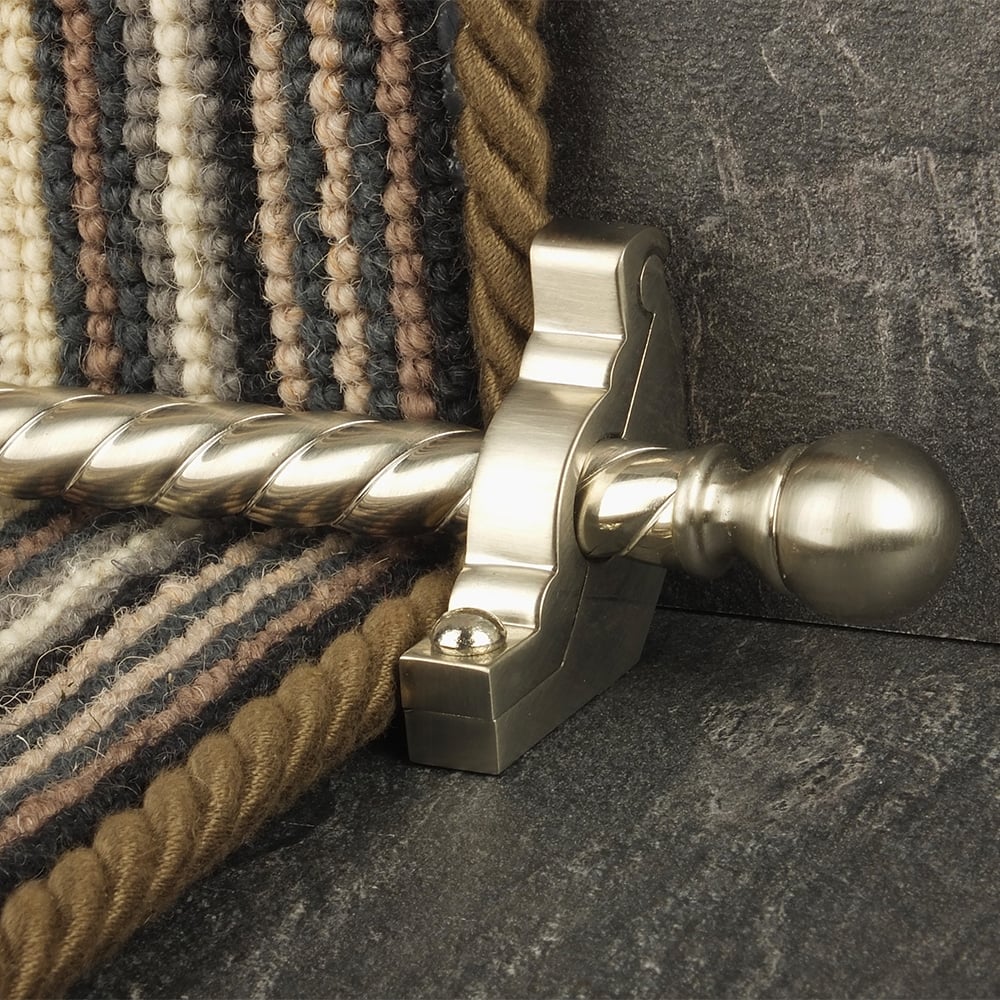 Country Satin Nickel Finish Balladeer Spiral Tringles D'Escalier