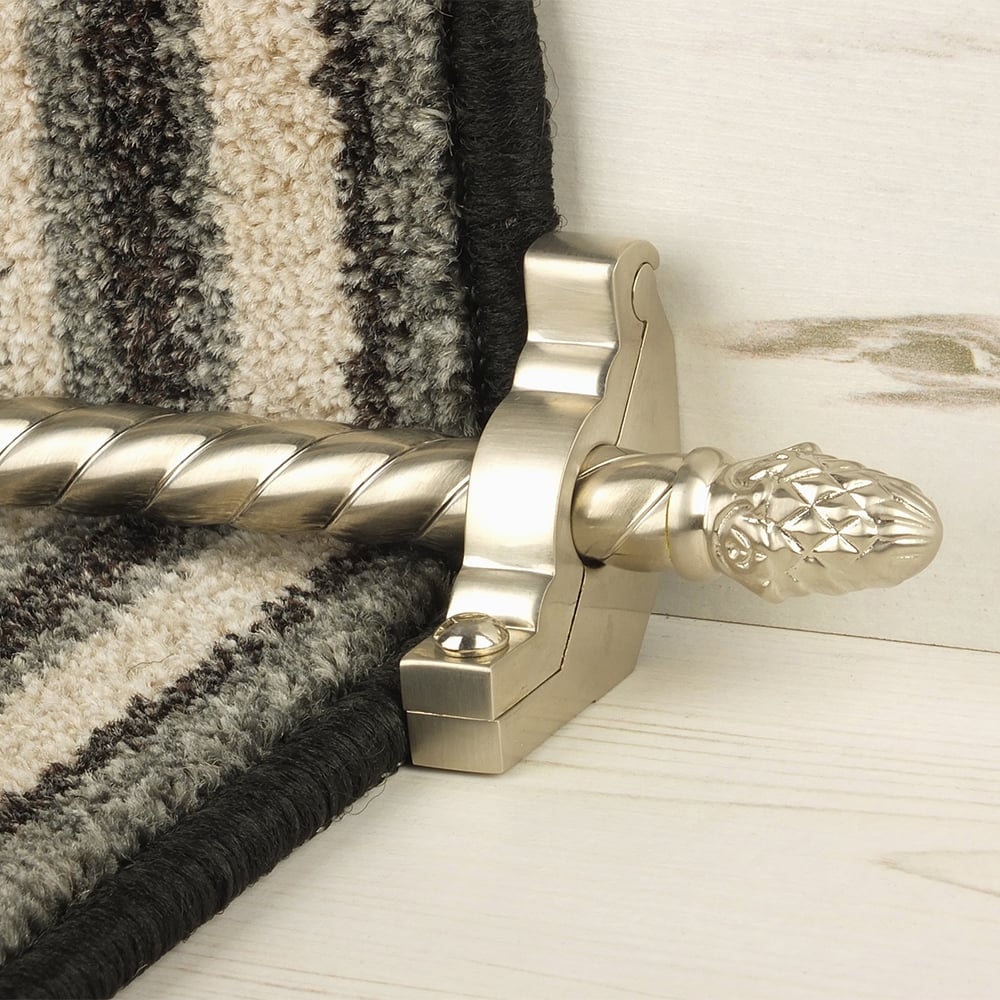 Country Satin Nickel Finish Sherwood Spiral Tringles D'Escalier