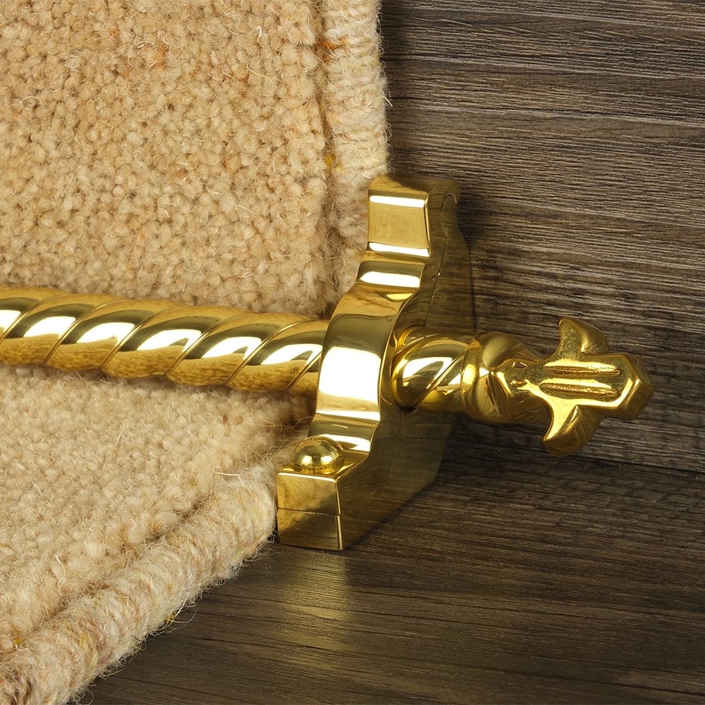 Country Brass Finish Bordeaux Spiral Tringles D'Escalier