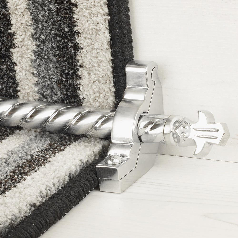 Country Brush Chrome Finish Bordeaux Spiral Stair Rod