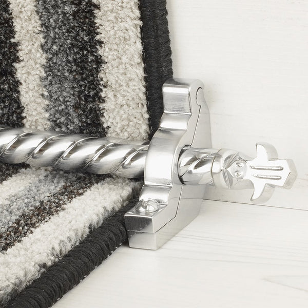 Country Brush Chrome Finish Bordeaux Spiral Stair Rod