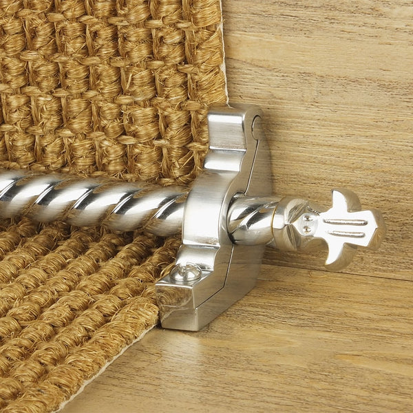 Country Brush Chrome Finish Bordeaux Spiral Stair Rod
