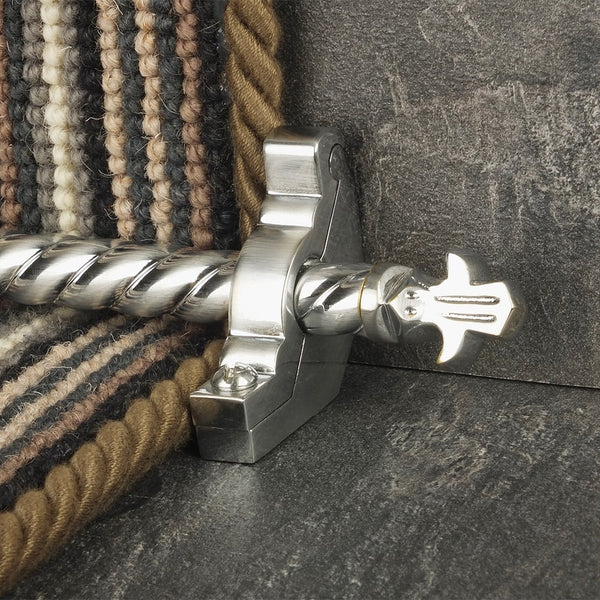 Country Brush Chrome Finish Bordeaux Spiral Stair Rod