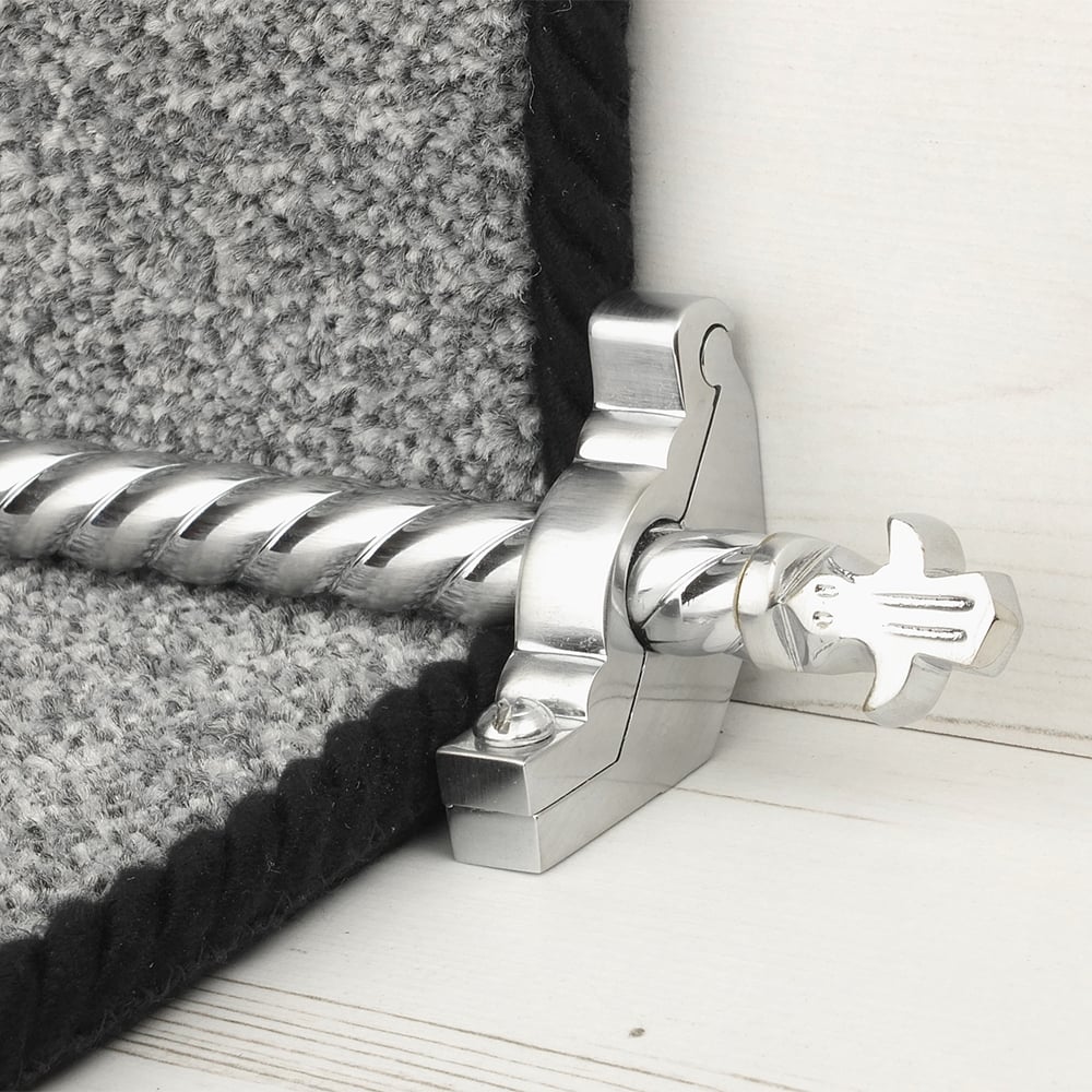 Country Brush Chrome Finish Bordeaux Spiral Stair Rod
