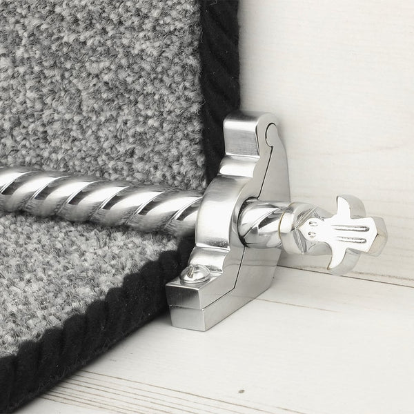 Country Brush Chrome Finish Bordeaux Spiral Stair Rod
