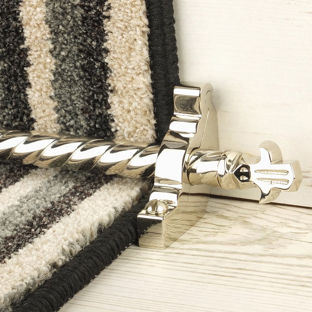 Country Polished Nickel Finish Bordeaux Spiral Tringles D'Escalier