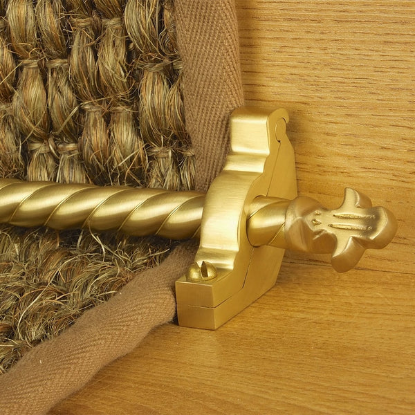 Country Satin Brass Finish Bordeaux Spiral Tringles D'Escalier