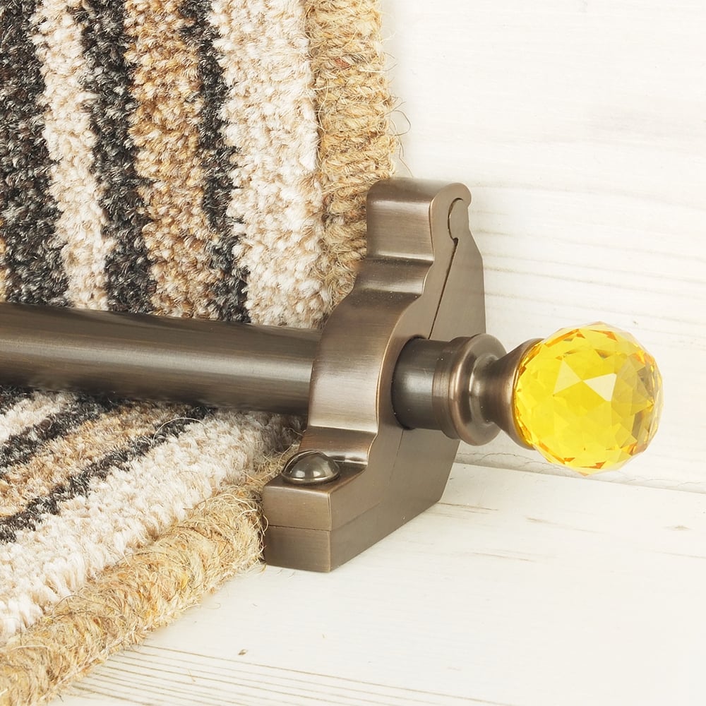 Crystal Antique Bronze Amber Plain Tringles D'Escalier