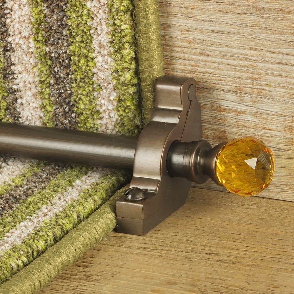 Crystal Antique Bronze Amber Plain Tringles D'Escalier