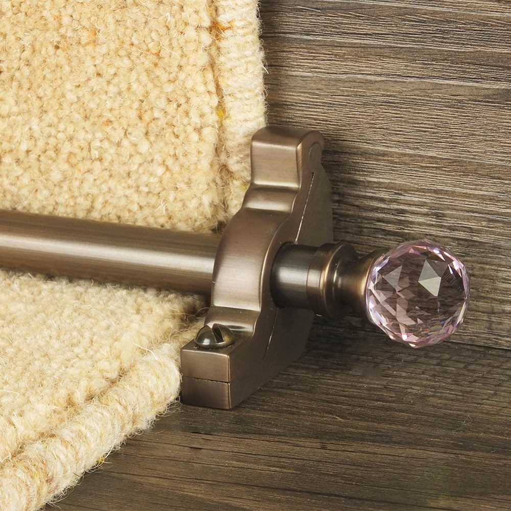 Crystal Antique Bronze Rose Plain Stair Rod