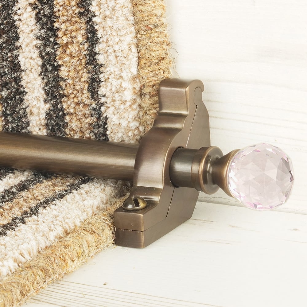 Crystal Antique Bronze Rose Plain Stair Rod