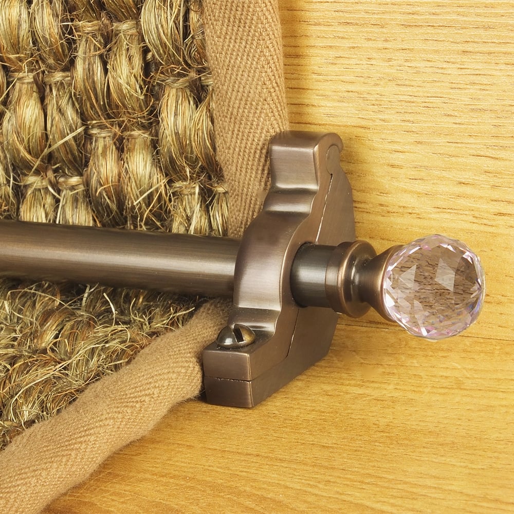 Crystal Antique Bronze Rose Plain Stair Rod