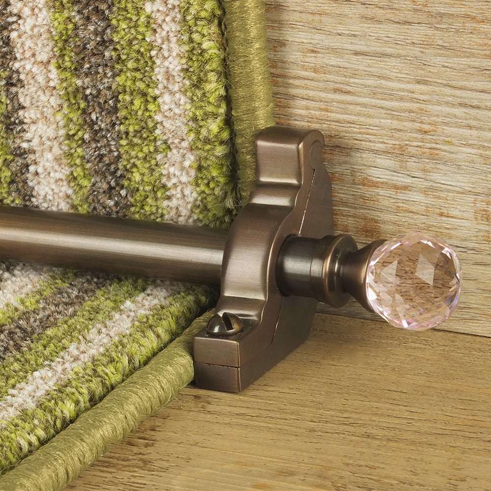 Crystal Antique Bronze Rose Plain Stair Rod