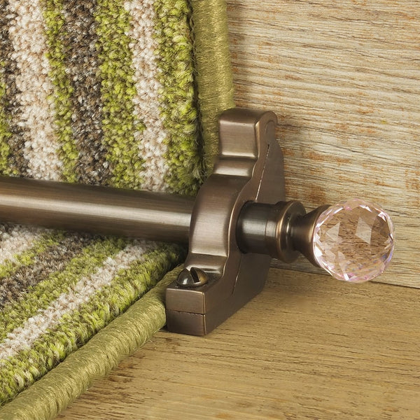 Crystal Antique Bronze Rose Plain Stair Rod